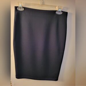 Ann Taylor Navy Textured Pencil Skirt